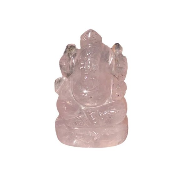Rose Quartz Ganesha Statue - Picture 1 of 1